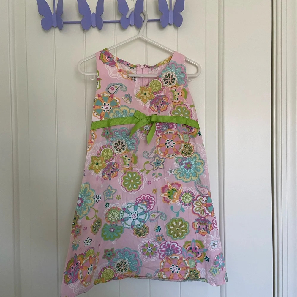 EUC | Bonnie Jean toddler girl’s‎ floral bow dress — 4T